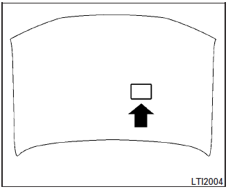 Nissan Micra. Emission control information label