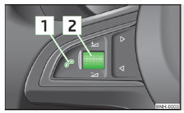 Fig. 98 Multifunction steering wheel: Mobile phone operation