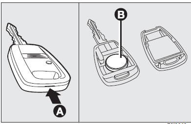 Replacing the battery of the key with remote control