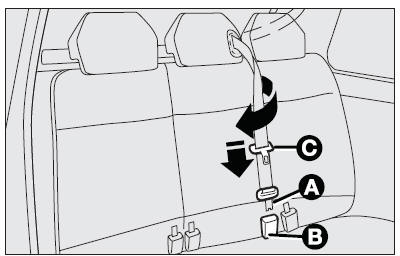 Seat belt with three anchor points and reel mechanism