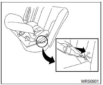 Nissan Micra. Rear-facing webbing-mounted – step 2