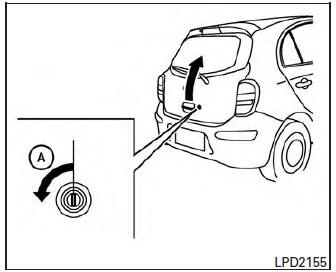 Nissan Micra. Opening the rear hatch