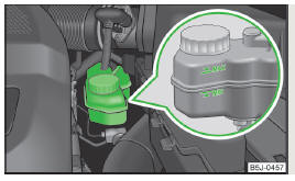Fig. 130 Engine compartment: Brake fluid reservoir