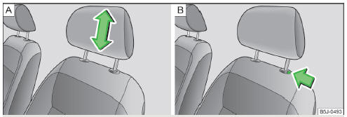 Fig. 59 Head restraint: adjusting/removing