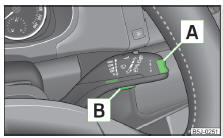 Fig. 24 Operating stalk: MAXI DOT display controls