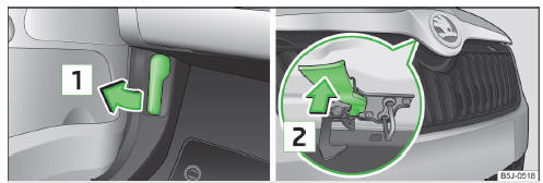 Fig. 124 Bonnet release lever/release lever