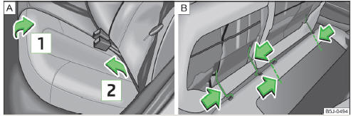 Fig. 58 Folding the seat cushions forwards and removing