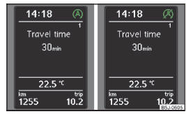 Fig. 115 Maxi DOT display: Engine is automatically switched off / automatic engine cut off is not possible