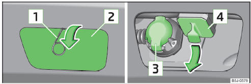 Fig. 117 Remove cover cap: on the rear bumper / for the receiving shaft