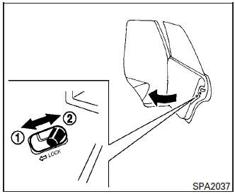 Nissan Micra. Child safety rear door lock