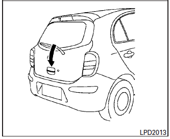 Nissan Micra. Opening the rear hatch