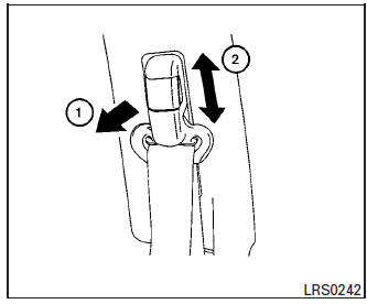 Nissan Micra. Shoulder belt height adjustment