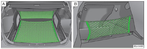 Fig. 63 Fixing net: double horizontal pocket, floor fixing net/double vertical pockets