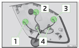 Fig. 163 Tail light assembly: Bulb arrangement