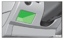 Fig. 85 Dash panel: Storage compartment on the driver's side