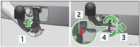 Fig. 120 Insert the ball head/lock the lock, and put the lock cover on
